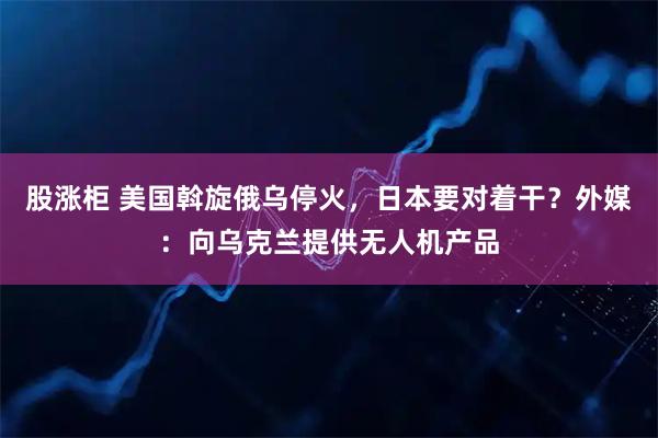股涨柜 美国斡旋俄乌停火，日本要对着干？外媒：向乌克兰提供无人机产品